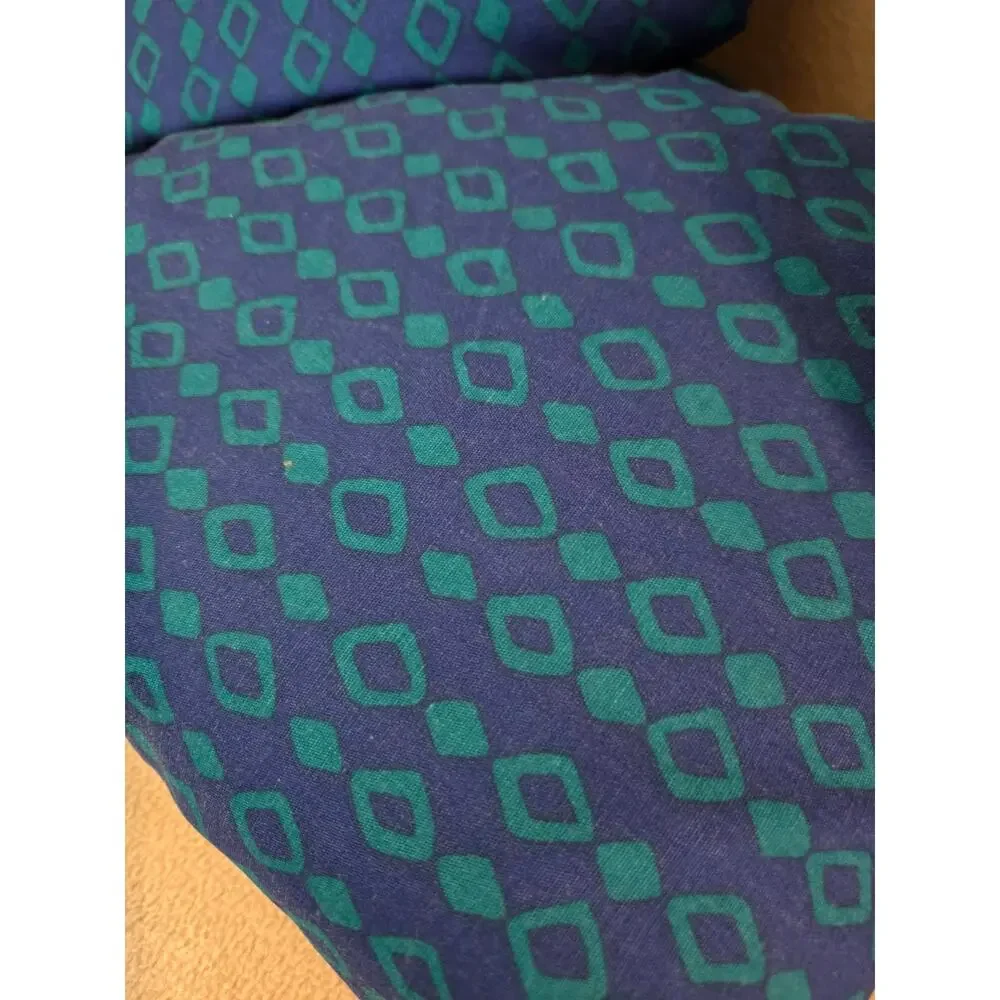 Vintage Full Sheet Set Xhilaration Peacock Geometric Cotton Green Blue Teal